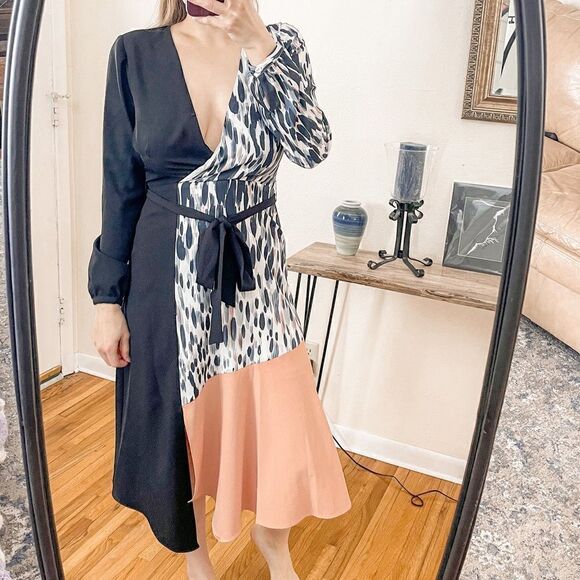 Anthropologie Hutch Rashida Color Block Midi Dress XS - Picture 8 of 8